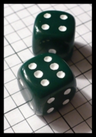 Dice : Dice - 6D Pipped - Green Opaque with White Pips - FA collection buy Dec 2010